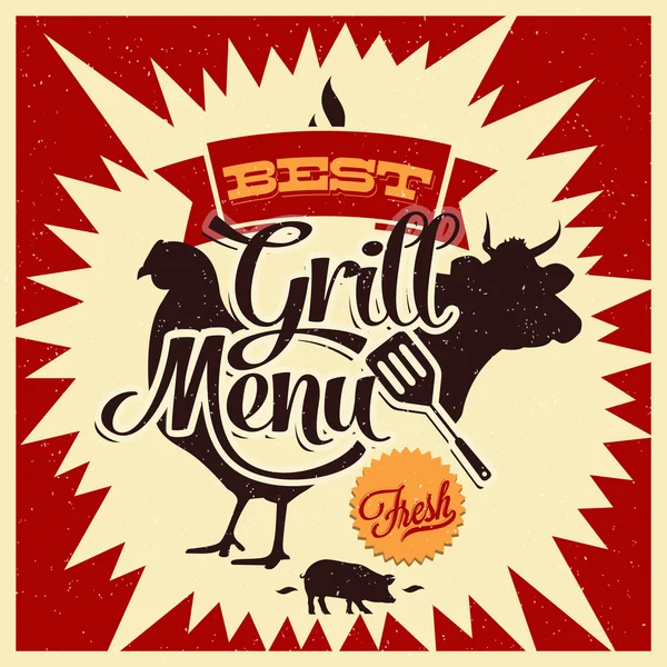 Grillmeny — Stock vektor