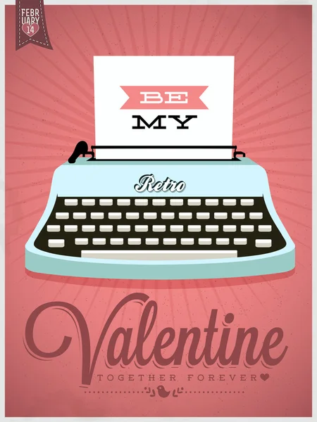 Be My Valentine Sfondo tipografico — Vettoriale Stock