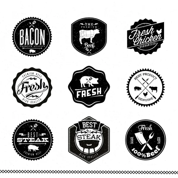 Etiquetas premium de carne — Vector de stock