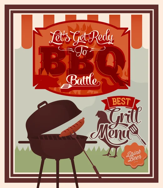 Barbecue party poszter — Stock Vector