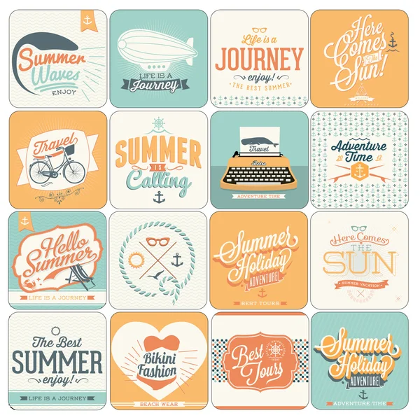 Summer poster made by typography elements — Stock Vector