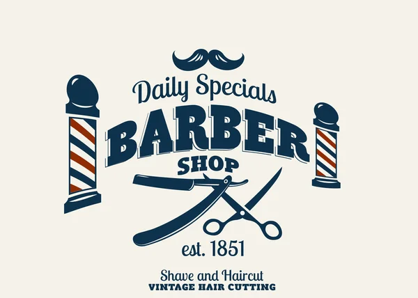 Barber shop eller frisör ikoner och skylten Stockillustration