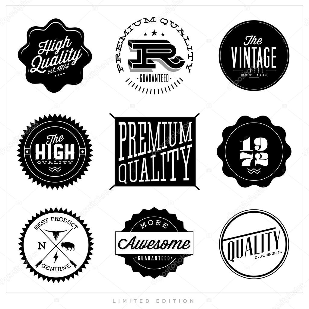 Labels with retro vintage styled design