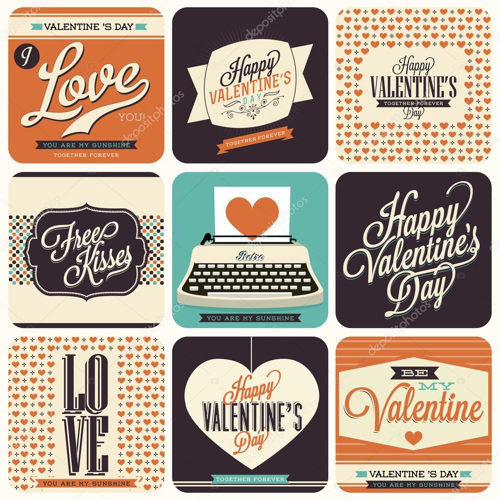 Vintage styled Valentine's Day Cards