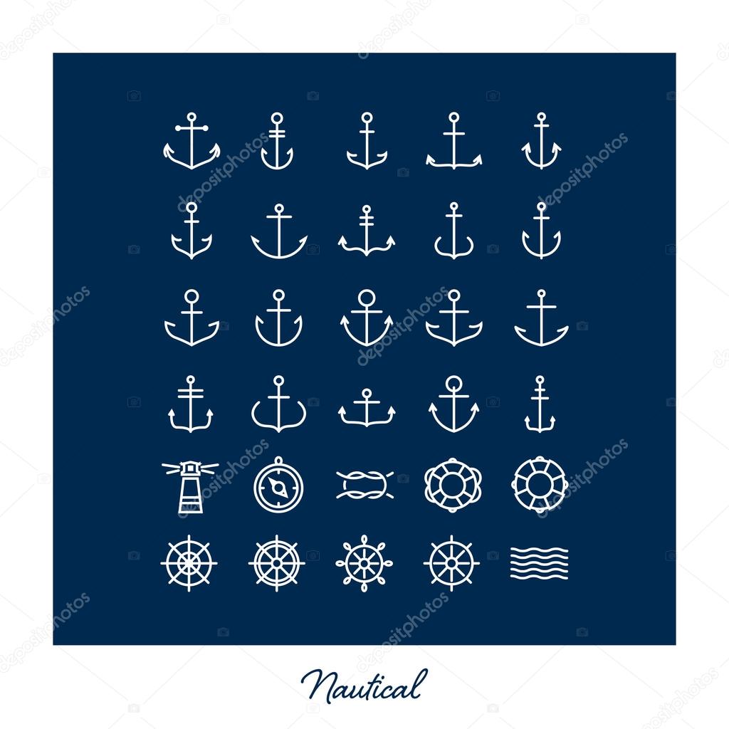 Nautical, anchor symbols