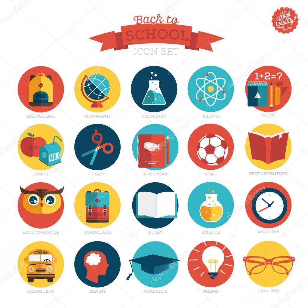 School icon set.