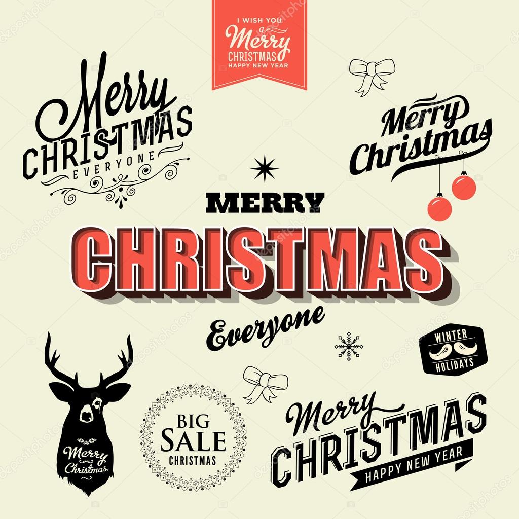 Christmas and New Year symbols for postcard, invitation, poster and others Decoration collection