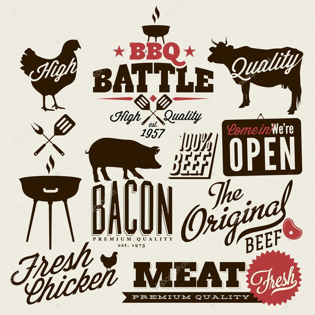 Vintage BBQ Grill elements