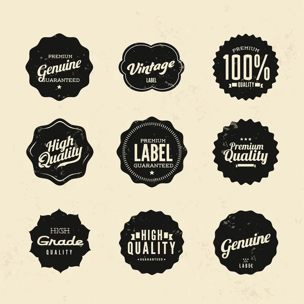 Etiquetas de calidad premium, emblemas — Vector de stock