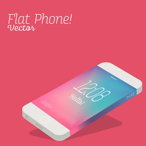 Flat vit telefon — Stock vektor