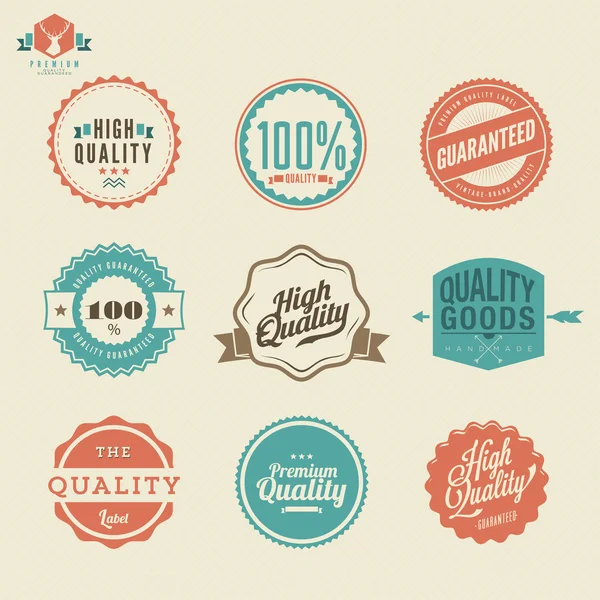 Label de qualité premium, emblèmes Illustrations De Stock Libres De Droits