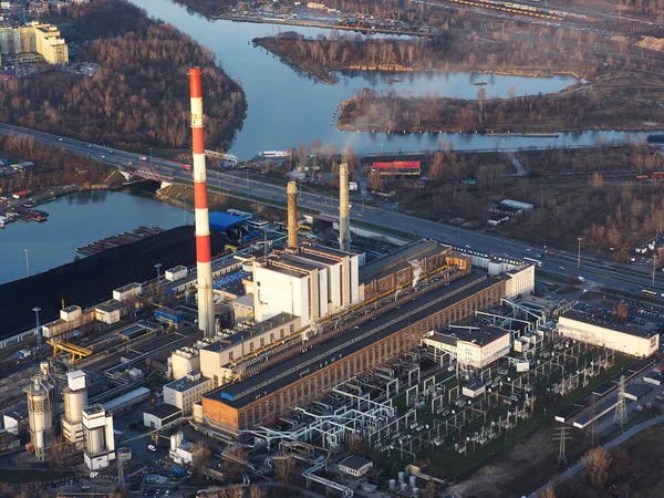 Veduta aerea della centrale elettrica — Foto Stock