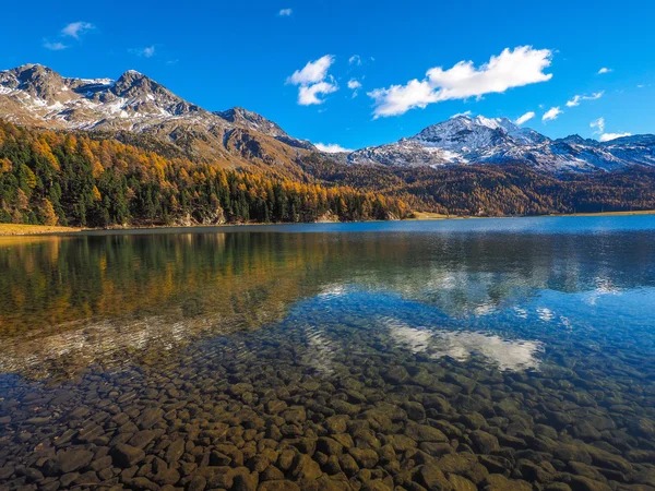Herbstliche Reflexionen am See — Stockfoto