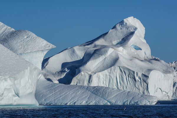huge icebergs in water