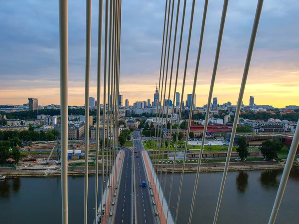 Swietokrzyski γέφυρα πάνω από την Βίσλα στη Βαρσοβία — Φωτογραφία Αρχείου