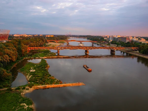 Bridges over Wisla river in Warsaw — Stock Photo, Image