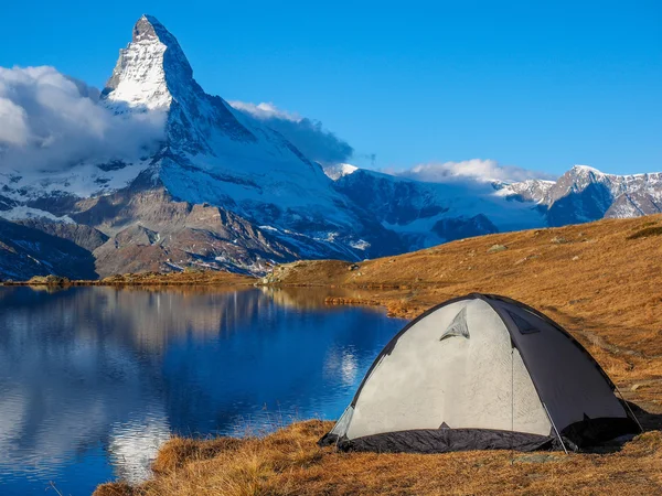 Tent near Matterhorn — Stock Photo, Image