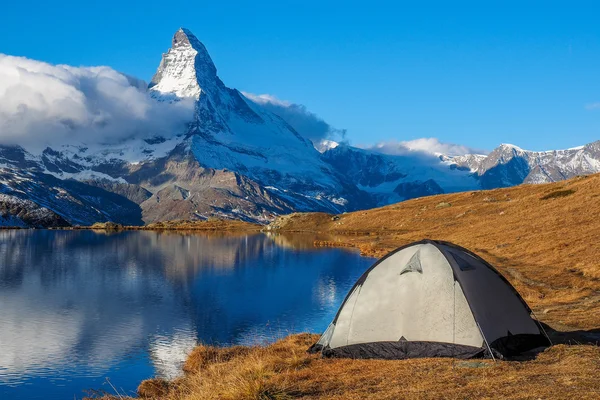Tent near Matterhorn — Stock Photo, Image