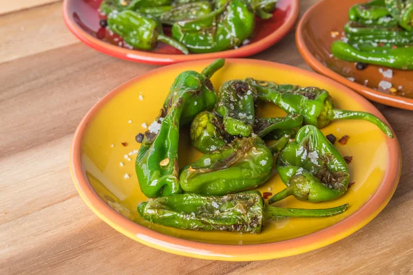 Roasted padron peppers — Stock Photo, Image