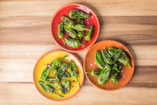 Roasted padron peppers — Stock Photo, Image