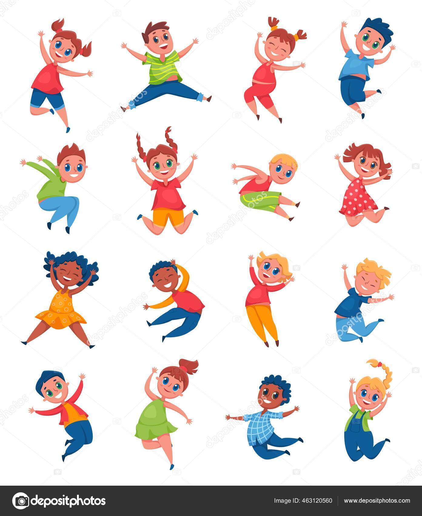 Jumping kids yong child character in jump Vector Image