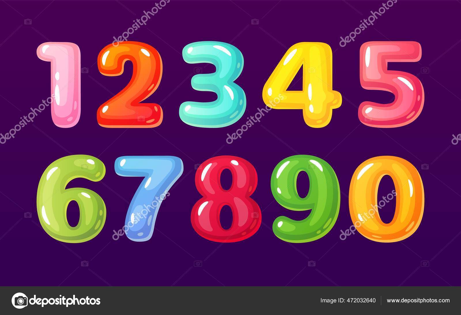 Cartoon-Zahlen. Nette Comic-Bubble Alphabet mathematische Symbole für  Kinder. Bunte Bonbons, geleerte Mathe-Figuren. Lustiges Kind Schule  Zahlenvektor Stock-Vektorbild von ©vatruska 472032640, image size:1600x1095