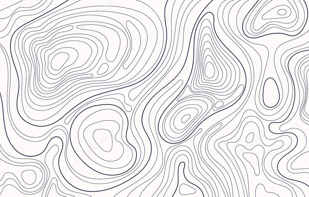 Topographic map. Topography contour, geography contouring lines. Topographical relief, landscape elevation terrain contours vector background