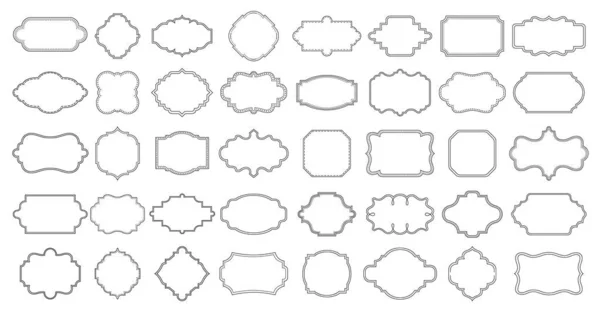 Вінтажні рамки. Ретро порожня рамка етикетки, проста елегантна рамка етикетки, декоративний значок. Порожні вікторіанські етикетки для прикраси упаковки Векторний набір — стоковий вектор