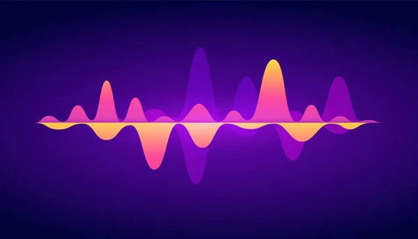 Onda de sonido abstracta, fondo ecualizador de audio musical. Visualización colorida de ondas sonoras de voz, concepto de vector de forma de onda de radio digital — Archivo Imágenes Vectoriales