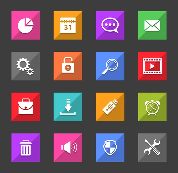 Set van platte ontwerp iconen. vectorillustratie — Stockvector