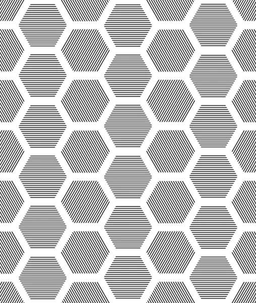 Hexagons texture with lines. Seamless vector geometric pattern — Stock Vector