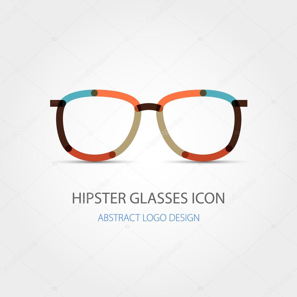 Hipster glasses icon. Abstract logo design. Vector