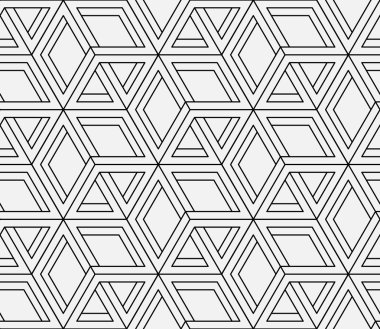 Seamless geometric pattern in op art design. Vector art. clipart