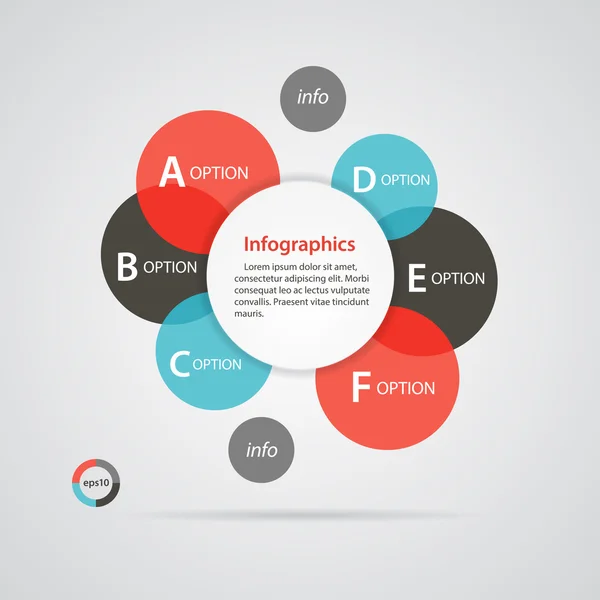 Moderne business cirkel muligheder infografik. Vektorillustration – Stock-vektor