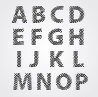 vektör çizimi kabataslak bir alfabe doodles