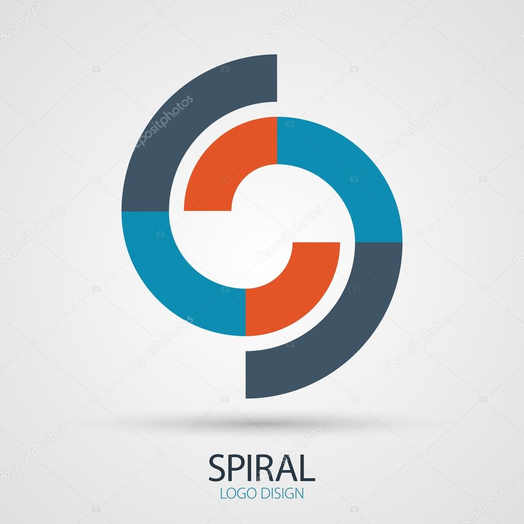 Vector spiral company logo design, business symbol concept