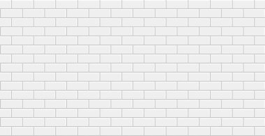 Beyaz tuğla dokusu. Kusursuz duvar deseni, mutfak için seramik tuğla, banyo iç duvar kağıdı. Boş, temiz taş kaplaması. Tuğla duvar basit geometrik vektör dokusu.