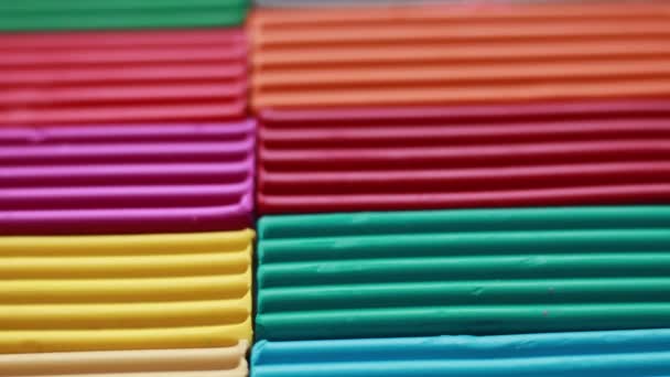 Pièces Colorées Plasticine Séquences Panoramique Lent — Video