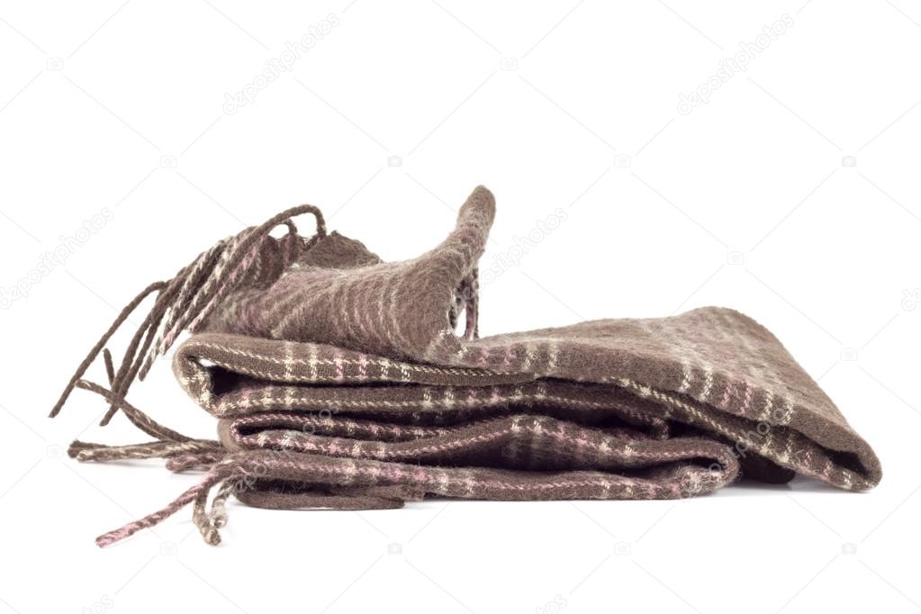 Brown scarf on a white background
