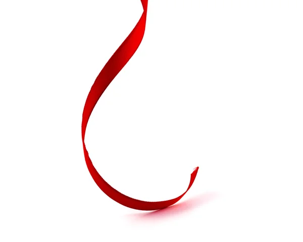 Loop de fita vermelha em um fundo branco Fotografias De Stock Royalty-Free