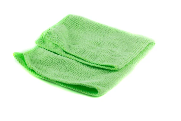 Green towel folded in the shape of a square — Stock Photo, Image
