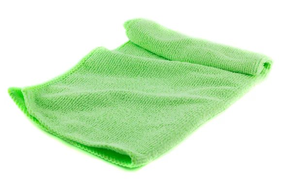 Grön handduk vikta i form av en kvadrat — Stockfoto