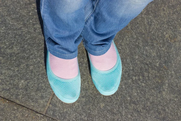 Feet and shoes. Selfie image — Stock Photo, Image