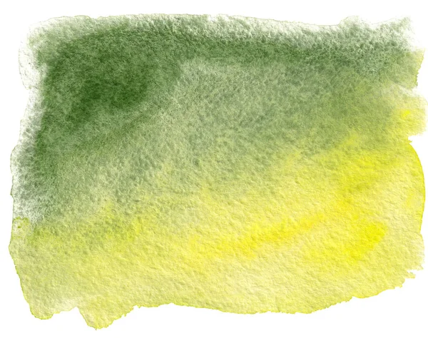 Abstrato mão desenhado fundo aquarela. Verde e amarelo fundo aquarela. — Fotografia de Stock