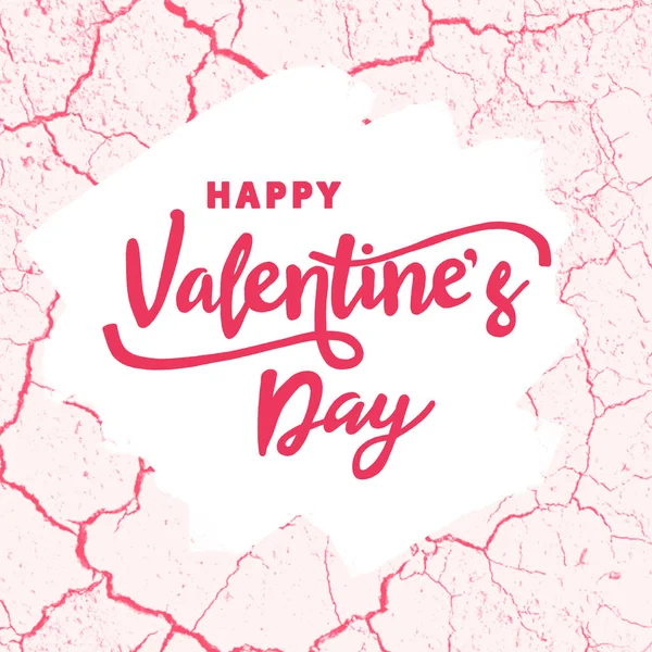 Happy Valentines Day lettering on pink abstract background. Valentines Day greeting card and banner.
