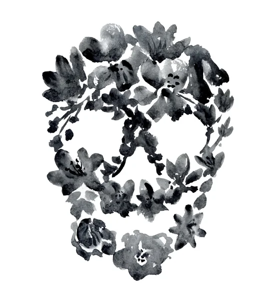Crâne aquarelle — Image vectorielle