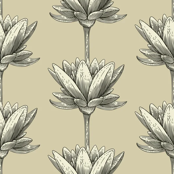 Lotus gravé — Image vectorielle