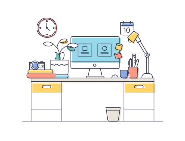 çalışma alanının düz tasarım