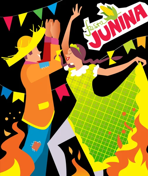 Affiche de festa junina — Image vectorielle