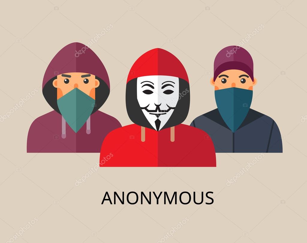 Anonymous team - isolated flat vector illustration